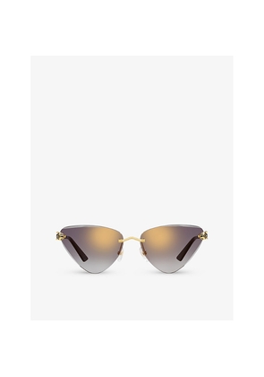 Womens ct0399S-001 Panthère De Cartier Cat-Eye Metal Sunglasses