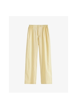 Womens Hay Outline Contrast-Trim Cotton Pyjama Trousers