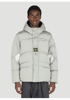 Stone Island Hooded Down Jacket - Man Jackets Cream S