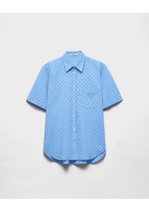 Short-sleeved eyelet lace shirt