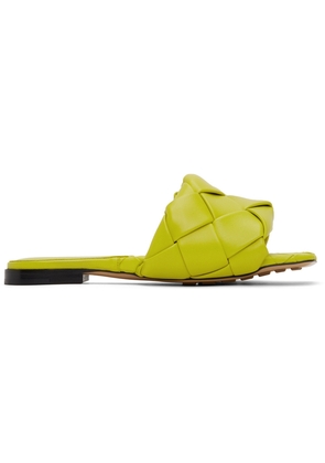 Bottega Veneta Green Intreccio Lido Flat Sandals