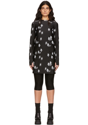 We11done Black Artwork Mini Dress