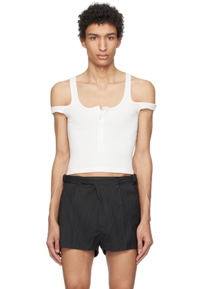 K. NGSLEY White 2-Way Tank Top
