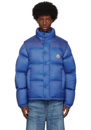 Moncler Blue & Brown Verone Short Reversible Down Jacket