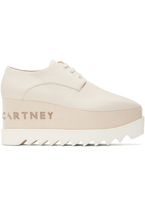 Stella McCartney Beige Elyse Logo Platforms Derbys