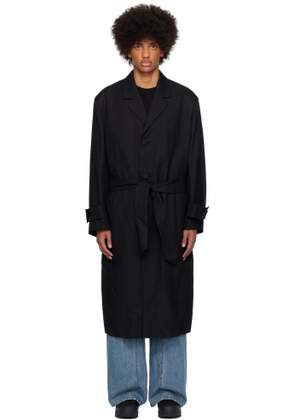WOOYOUNGMI Black Belted Single Coat