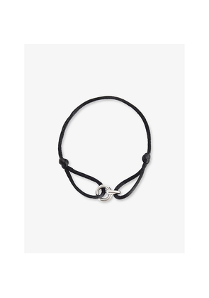 Mens Commonlines Element 925 Sterling Silver Bracelet and Silk Cord Bracelet