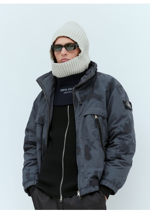 Stone Island Logo Print Wool Balaclava - Man Hats Cream One Size