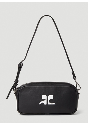 Courrèges Logo Baguette Shoulder Bag - Woman Shoulder Bags Black One Size