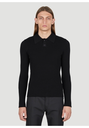 Courrèges Snap Rib Knit Polo Sweater - Man Knitwear Black Xl
