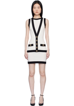 Balmain Black & Off-White Two-Tone Waistcoat Minidress