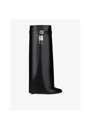 Womens Givenchy Shark Lock Leather Heeled Boots