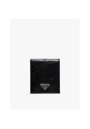 Mens Prada Brand-Plaque Leather Wallet