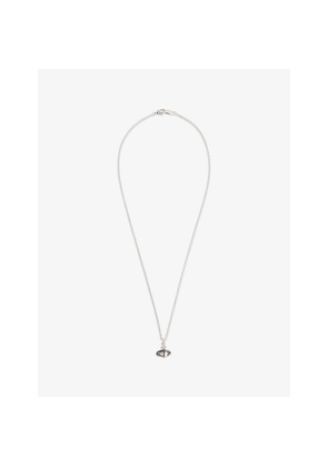 Mens Vivienne Westwood Man. Mayfair Small Orb Rhodium-Plated Brass and Crystal Pendant Necklace