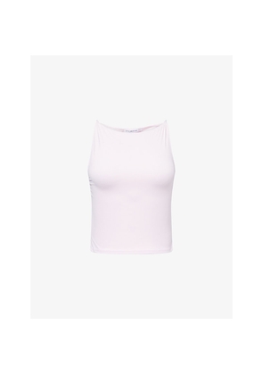 Womens Good American Scuba Sleeveless Stretch-Woven Tank Top