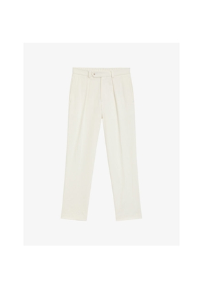 Mens Beckham x Boss Tailored Straight-Leg Stretch-Cotton Trousers