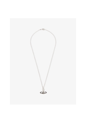 Mens Vivienne Westwood Man. Mayfair Bas Relief Rhodium-Plated Brass and Crystal Pendant Necklace