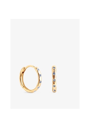 Womens Astrid & Miyu Molten 18ct Yellow Gold-Plated Sterling-Silver and Zirconia Hoop Earrings