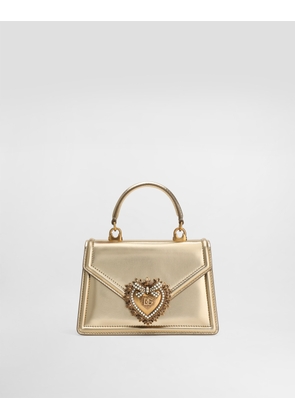 Dolce & Gabbana Small Devotion Bag In Mordore Nappa Leather - Woman Handbags Gold Leather Onesize
