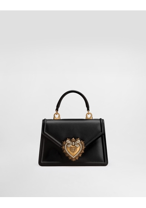 Dolce & Gabbana Small Smooth Calfskin Devotion Bag - Woman Handbags Black Leather Onesize