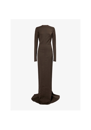 Womens Rick Owens Maillot Long-Sleeves Stretch-Wool Blend Gown