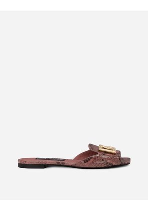 Dolce & Gabbana Python Skin Sliders - Woman Slides And Mules Pink 40