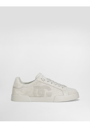 Dolce & Gabbana Calfskin Strobel Portofino Light Sneakers - Man Sneakers Silver 47