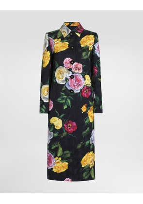 Dolce & Gabbana Single-breasted Peony And Rose-print Brocade Coat - Woman Coats And Jackets Print 48