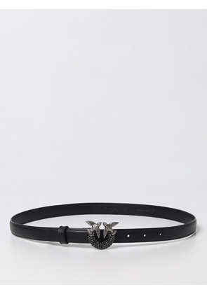 Pinko leather belt with Love Birds buckle and rhinestones