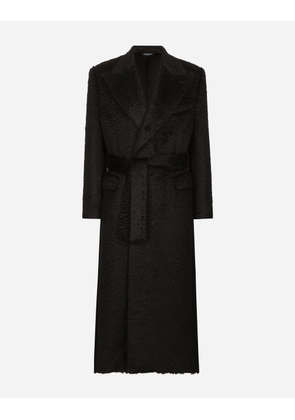 Dolce & Gabbana Belted Oversize Wool Coat - Man Coats And Jackets Black 50