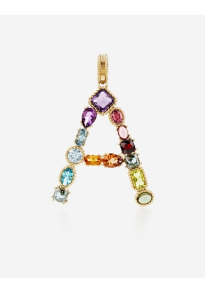 Dolce & Gabbana Charm A Lettering 18-carat Yellow Gold And Multicolored Gems - Woman Charms Gold Onesize