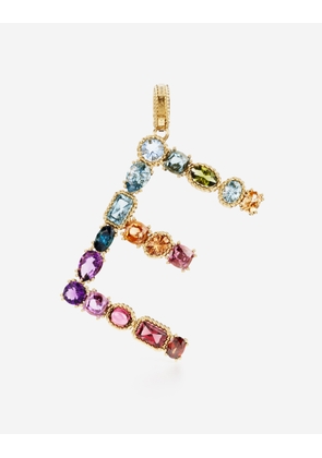 Dolce & Gabbana Charm E Lettering 18-carat Yellow Gold And Multicolored Gems - Woman Charms Gold Onesize