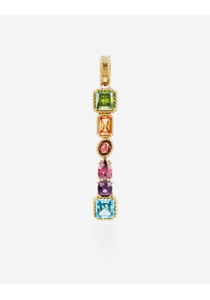 Dolce & Gabbana Charm I Lettering 18-carat Yellow Gold And Multicolored Gems - Woman Charms Gold Onesize