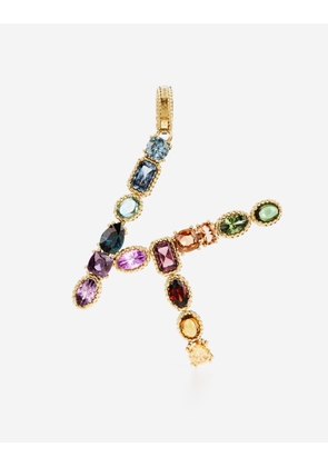 Dolce & Gabbana Charm K Lettering 18-carat Yellow Gold And Multicolored Gems - Woman Charms Gold Onesize