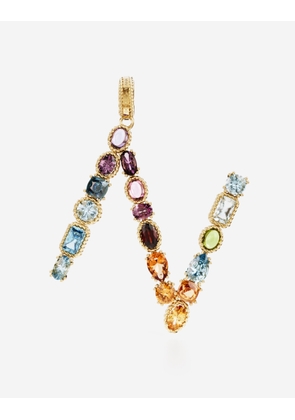 Dolce & Gabbana Charm N Lettering 18-carat Yellow Gold And Multicolored Gems - Woman Charms Gold Onesize