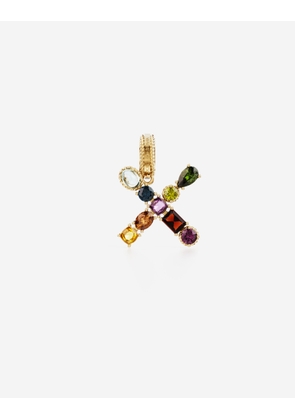 Dolce & Gabbana Charm X Lettering 18-carat Yellow Gold And Multicolored Gems - Woman Charms Gold Onesize
