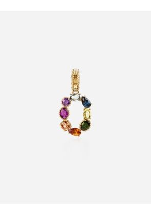Dolce & Gabbana 18 Kt Yellow Gold Rainbow Pendant With Multicolor Finegemstones Representing Number 0 - Woman Charms Gold Onesize
