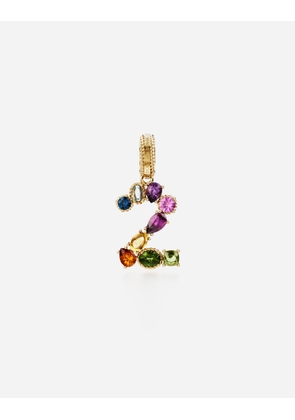 Dolce & Gabbana 18 Kt Yellow Gold Rainbow Pendant With Multicolor Finegemstones Representing Number 2 - Woman Charms Gold Onesize