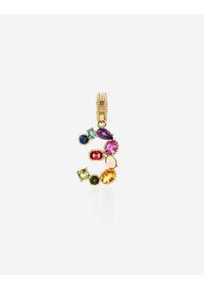 Dolce & Gabbana 18 Kt Yellow Gold Rainbow Pendant With Multicolor Finegemstones Representing Number 3 - Woman Charms Gold Onesize
