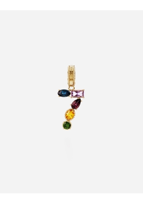 Dolce & Gabbana 18 Kt Yellow Gold Rainbow Pendant With Multicolor Finegemstones Representing Number 7 - Woman Charms Gold Onesize