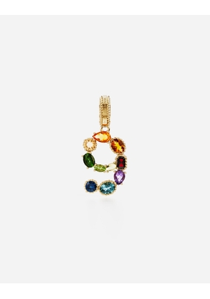 Dolce & Gabbana 18 Kt Yellow Gold Rainbow Pendant With Multicolor Finegemstones Representing Number 9 - Woman Charms Gold Onesize