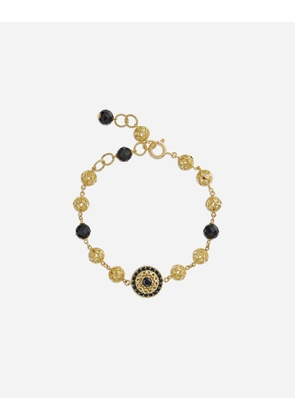 Dolce & Gabbana Sicily Bracelet 18-carat Yellow Gold, Black Jades And Black Sapphires - Woman Bracelets Gold Onesize