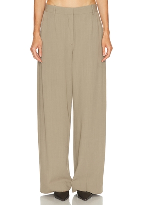 Toteme Wide Fluid Trouser in Taupe - Taupe. Size 36 (also in 38, 40).