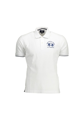 Elegant Short-Sleeved White Polo for Men - L