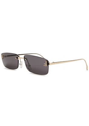Fendi Fendi First Rimless Rectangle-frame Sunglasses - Black - One Size