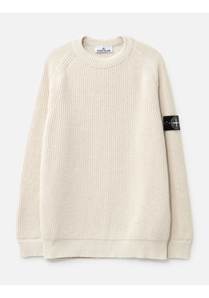 Fisherman's Rib Cotton Raw Beauty Crewneck Jumper