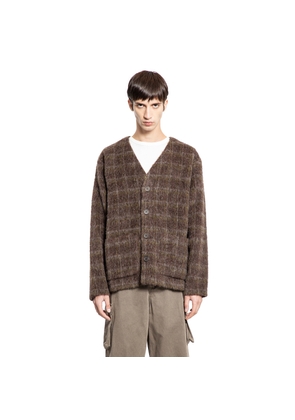 Check Hairy Wool Cardigan