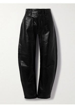 Nili Lotan - Shon Leather Barrel-leg Pants - Black - US00,US0,US2,US4,US6,US8,US10,US12