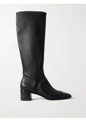 Tory Burch - Paneled Leather Knee Boots - Black - US6,US6.5,US7,US7.5,US8,US8.5,US9,US9.5,US10,US10.5,US11