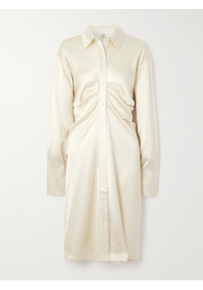 TOTEME - Draped Satin-crepe Midi Dress - White - DK32,DK34,DK36,DK38,DK40,DK42